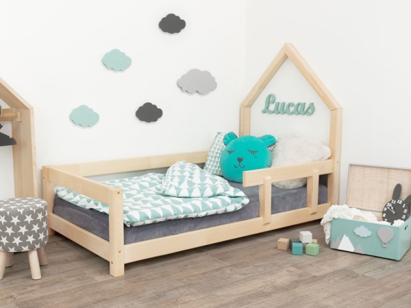 Hausbett LUCA mit Rausfallschutz Kinderbett aus Holz